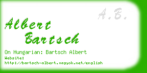 albert bartsch business card